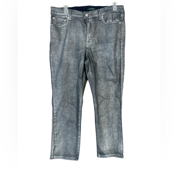 Polo Ralph Lauren Denim - Lauren Ralph Lauren Slim Gray/silvery Women’s size 12p Jeans (D81)